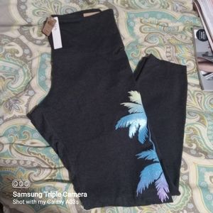 Victoria's Secret Pink full length leggings palm tree decals NEW with tags